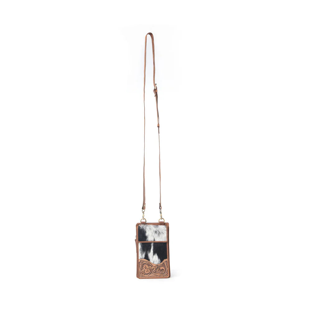 S-14292 Myra Duneland Rise Handtooled Bag in Brindle Ivory