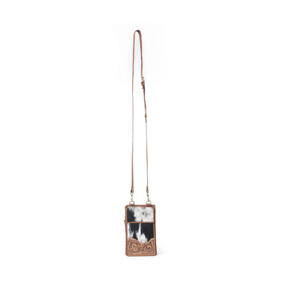 S-14292 Myra Duneland Rise Handtooled Bag in Brindle Ivory