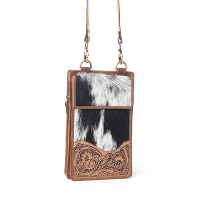 S-14292 Myra Duneland Rise Handtooled Bag in Brindle Ivory