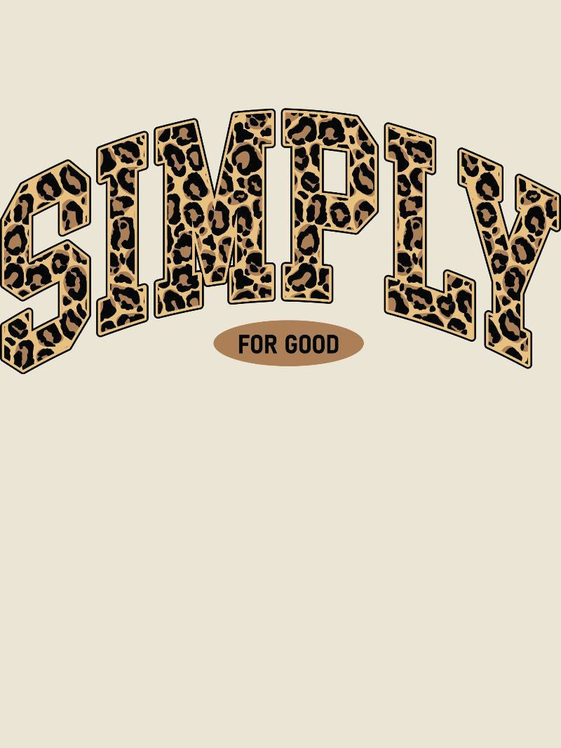 S4G-LEOPARDLOGO-BONE Simply Southern Leopard Simply Logo T-Shirt