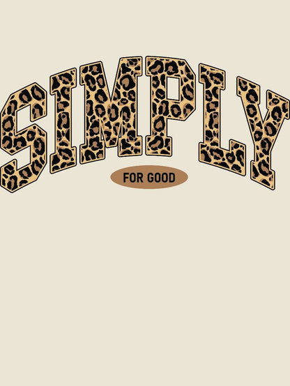 S4G-LEOPARDLOGO-BONE Simply Southern Leopard Simply Logo T-Shirt