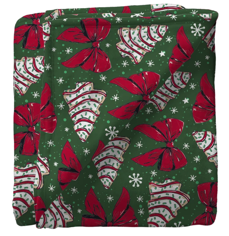 SCB124 Southern Couture 50X80 Super Soft Blanket - Christmas Cake Bows 0