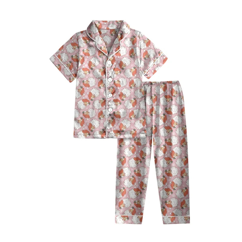SCLPSS122 Southern Couture Women's Santa Clause Lounge Pajama Pant Set - Pink Santa 0