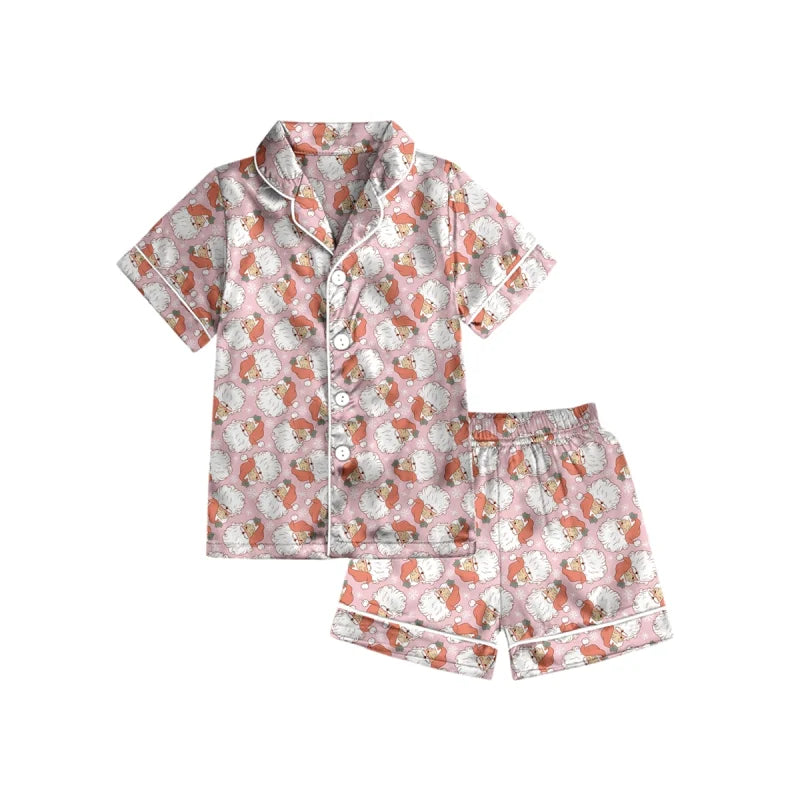 SCLSS122 Southern Couture Women's Santa Clause Short Pajama Set Pink Santa 0