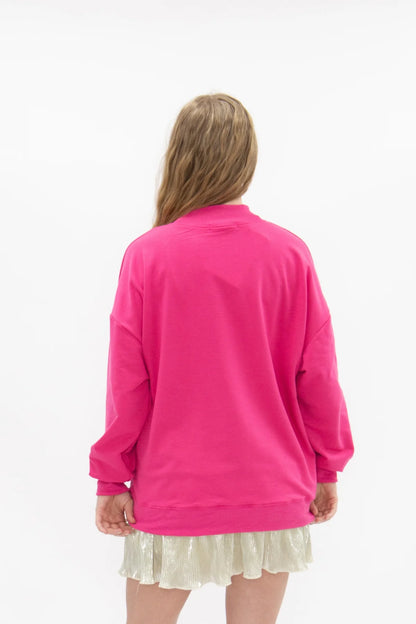 5522 Grace & Emma Feelin' Festive on Hot Pink Mock Neck Top 0