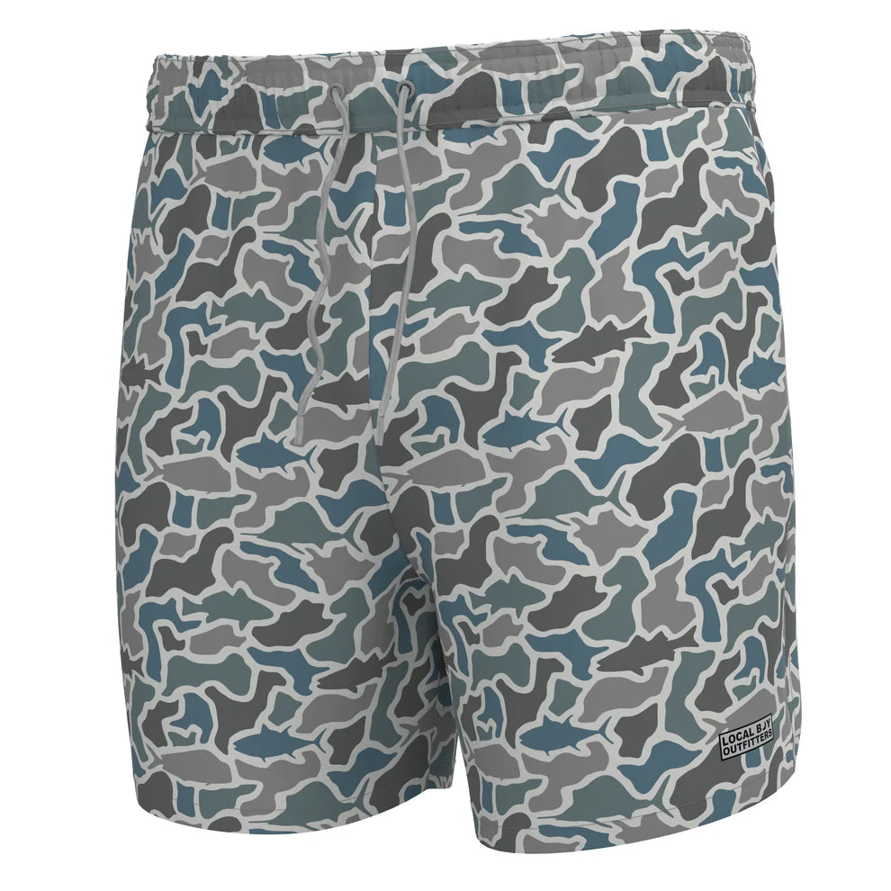 L1600021 Local Boy Bayview Swim Trunk Fish Camo