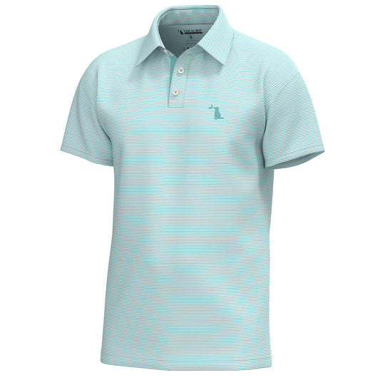L0600003 Local Boy Youth Palms Polo Aqua/White