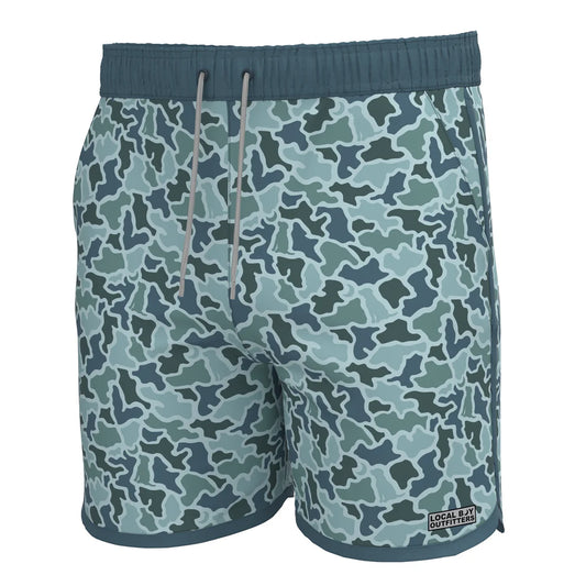L1600020 Local Boy Wando Swim Trunks Blue Dog & Moon Camo