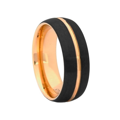 SR83-8MM Domed Gunmetal Black Tungsten Carbide Wedding Ring 0