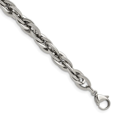 SRB1097-8.25 Chisel Stainless Steel Polished 8.25 inch Oval Links Bracelet 0