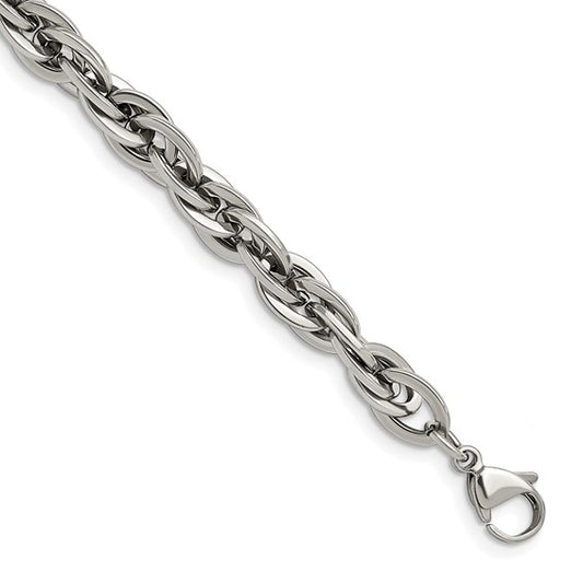 SRB1097-8.25 Chisel Stainless Steel Polished 8.25 inch Oval Links Bracelet 0