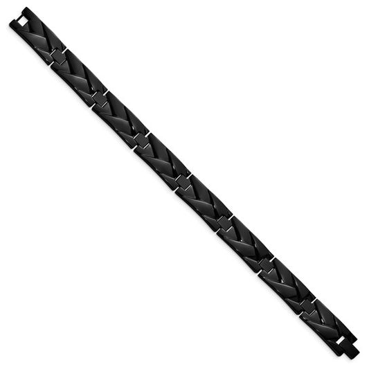 SRB3029-9 Chisel Stainless Steel Polished Black IP Plated 9in Bracelet 0