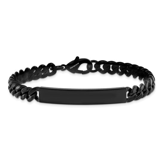 SRB3287 Chisel Stainless Steel Brushed Black IP-plated Curb Link 8mm 8.5 inch ID Bracelet 0