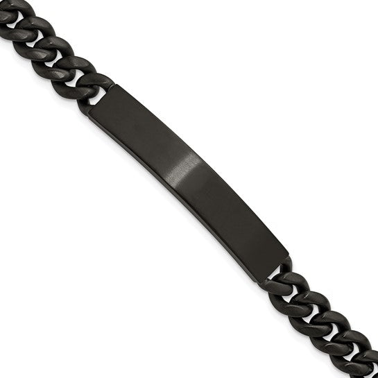 SRB3287 Chisel Stainless Steel Brushed Black IP-plated Curb Link 8mm 8.5 inch ID Bracelet 0