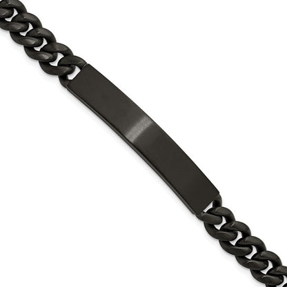 SRB3287 Chisel Stainless Steel Brushed Black IP-plated Curb Link 8mm 8.5 inch ID Bracelet 0