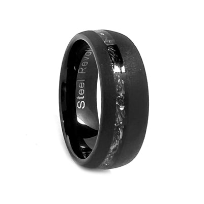 SRMETEOR5 Steel Revolt 8MM Tungsten Meteorite Wedding Band 0