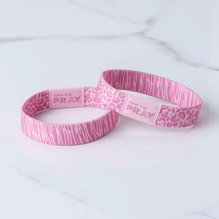 (100-388 TTP) Versible Tap To Pray Wristband – Safari Rose
