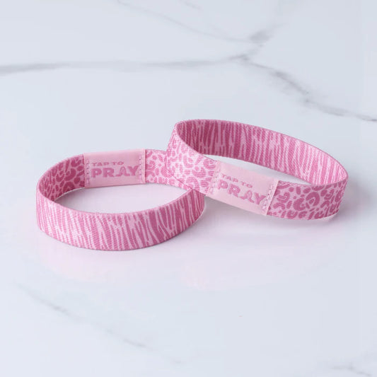 (100-388 TTP) Versible Tap To Pray Wristband – Safari Rose