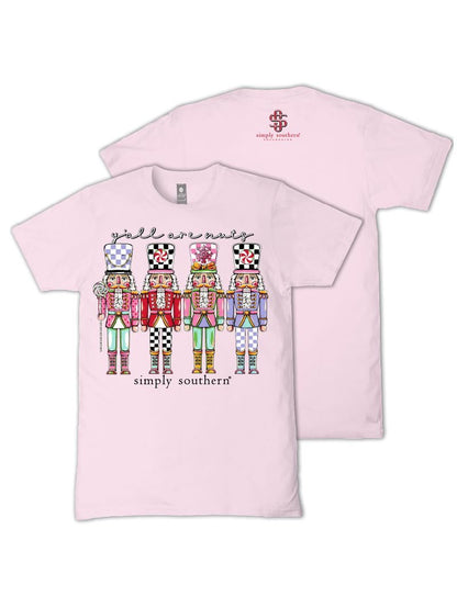 YTH-SS-NUTS-PEONY Simply Southern Youth Girl's Yall Are Nuts T-Shirt Peony 0