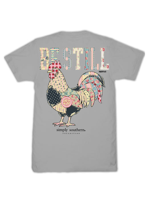 SS-STILL-LUNAR Simply Southern Women's Be Still Chicken T-Shirt Lunar 0