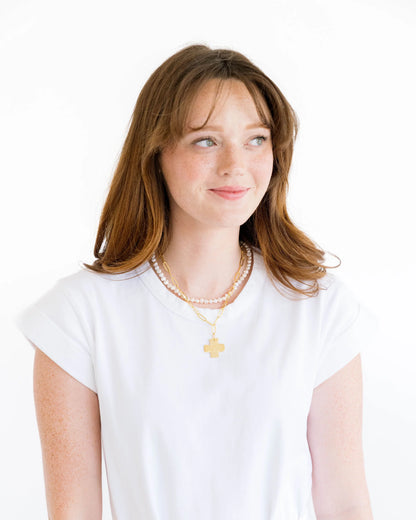 3813C Susan Shaw Gold Plated Piper Paperclip Necklace