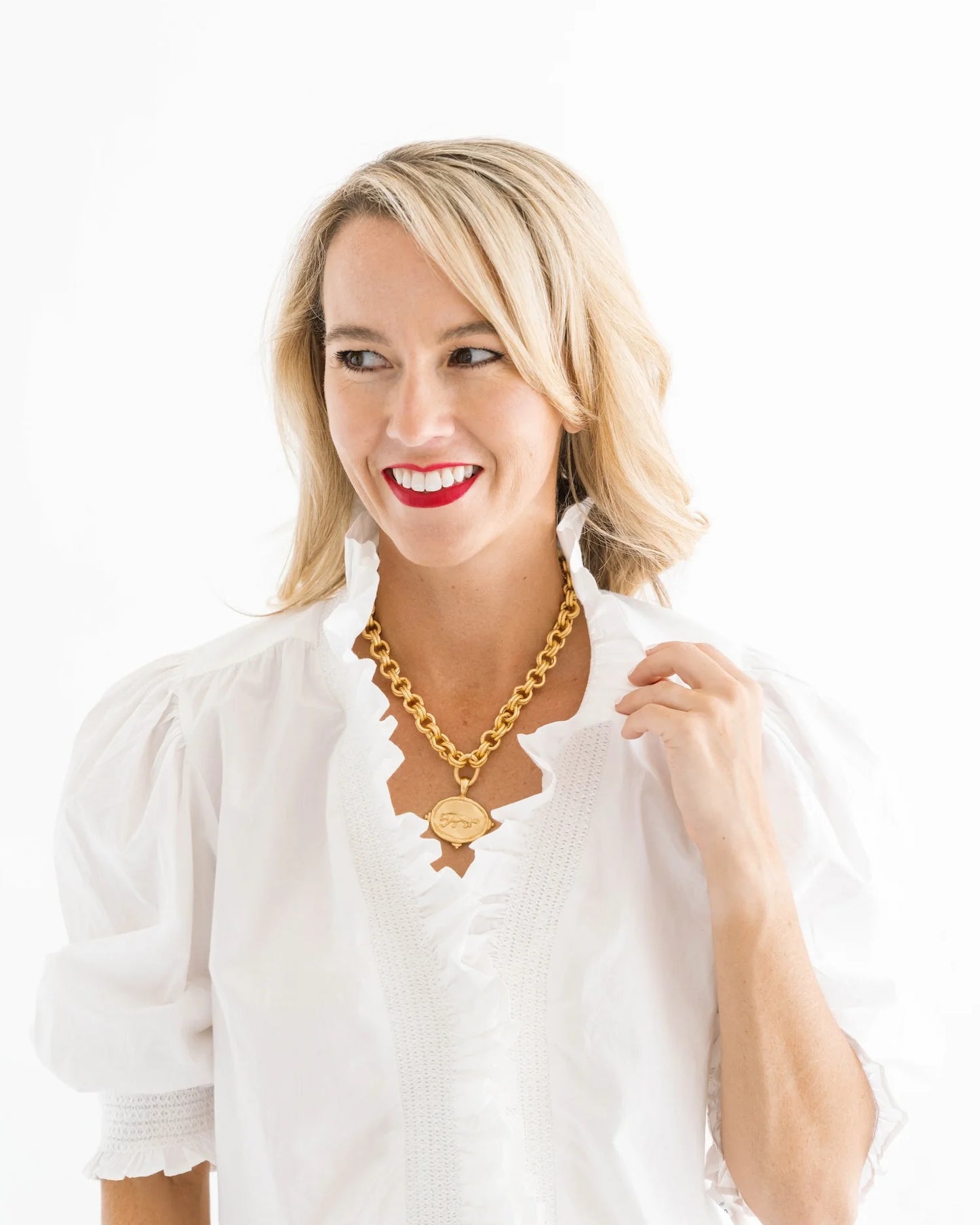 3680TG Susan Shaw Gold Tone Tiger Chain 16"