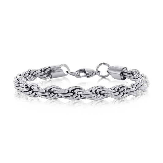 ST-1696 Classic Imports Of New York Stainless Steel 8mm Rope Chain Bracelet 0
