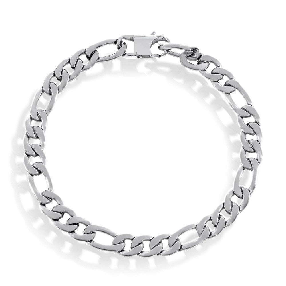 ST-1699 Classic Imports Of New York Stainless Steel 7mm Figaro Chain Bracelet 0