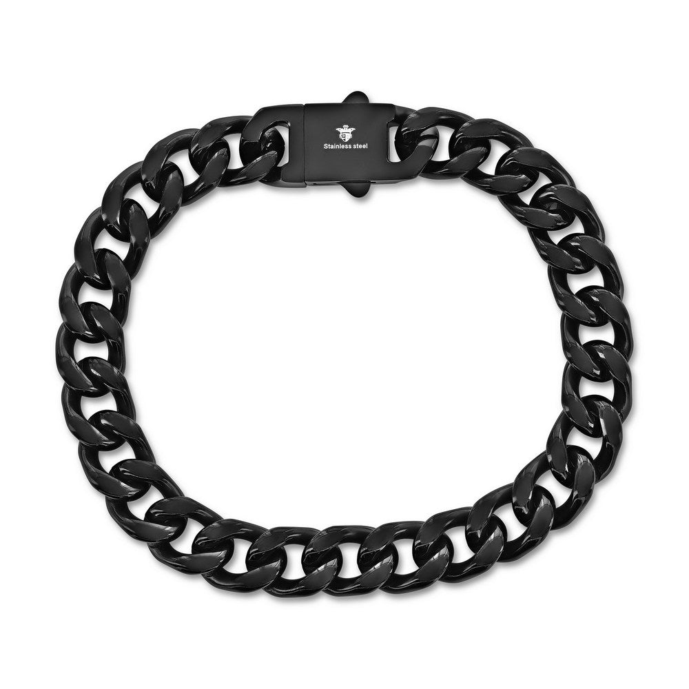 403302 Stainless Steel 10mm Cuban Link Bracelet - Black Plated 0