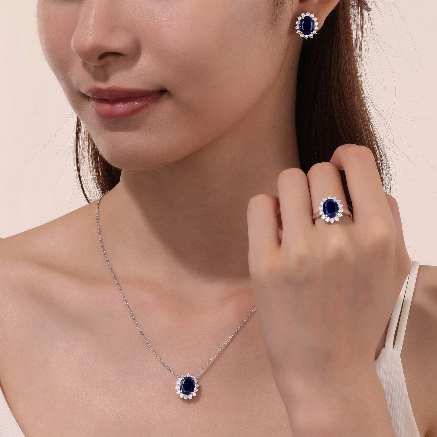 E0308 Lafonn Sterling Silver Lab-Grown Blue Sapphire and Simulated Diamonds Earrings