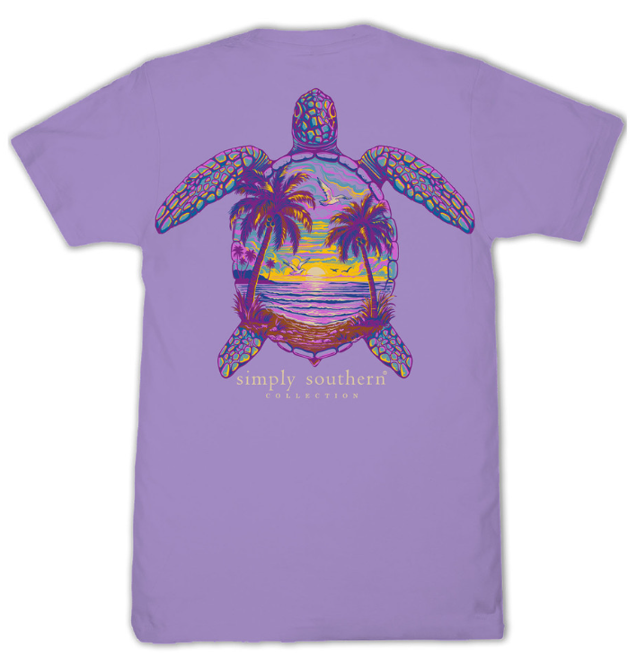 SS-NIGHTTRTL-GRAPE Simply Southern Night Turtle Tee in Grape