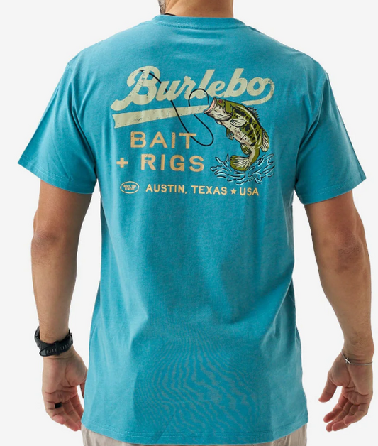 SST-BAR-CYN Burlebo Bait and Rigs Short Sleeve T-Shirt Cyan