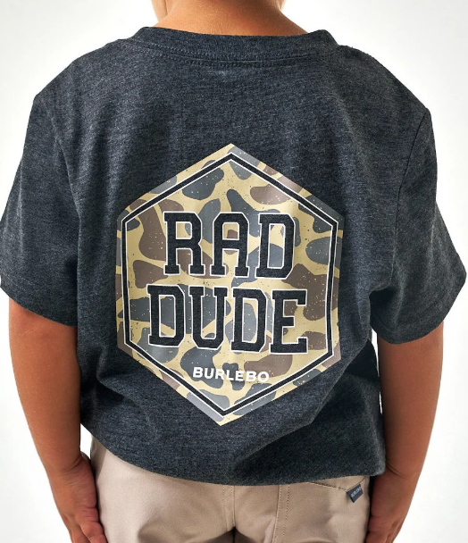 Y-SST-DUDDC-HB Burlebo Rad Dude Short Sleeve T-shirt Heather Black