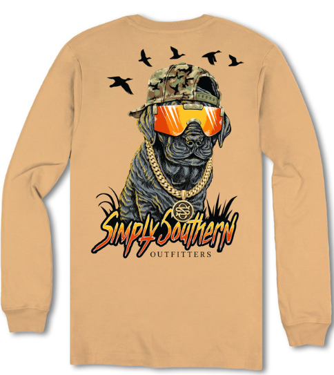 MN-LS-LAB-BISQUE Simply Southern Long Sleeve Lab in Sunglasses T-shirt Bisque