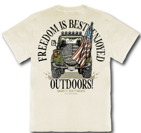 MN-MINWASH-FREEDOM-BONE Simply Southern Freedom T-Shirt Bone