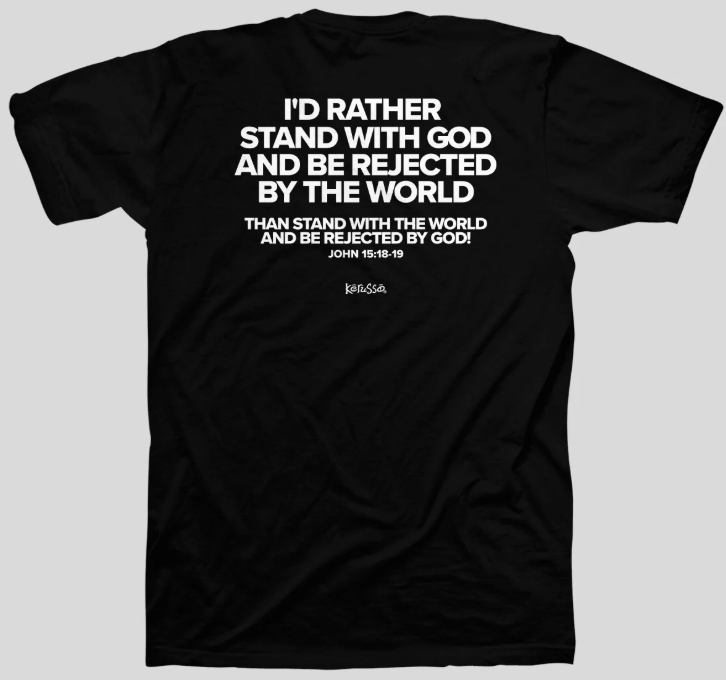 APT5262 Kerusso I Stand with God Short Sleeve Black T-Shirt