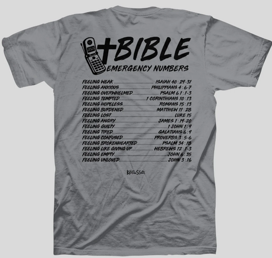 APT5258 Kerusso Bible Emergency Numbers T-Shirt