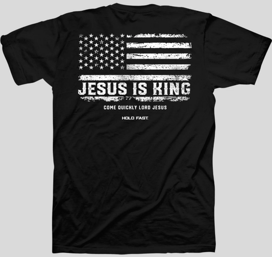 KHF5300 Kerusso Jesus is King Flag Short-Sleeve T-Shirt Black