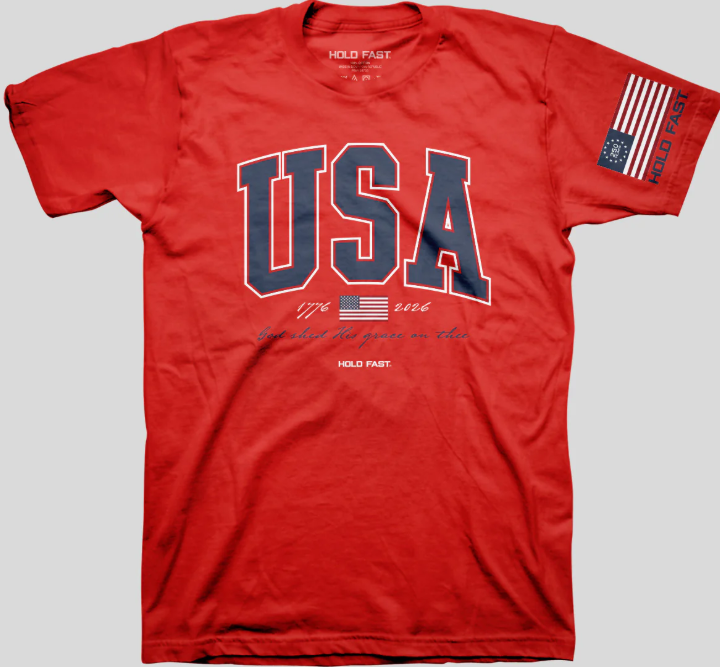 KHF5306 Kerusso Hold Fast USA Strong Short Sleeve T-Shirt Red