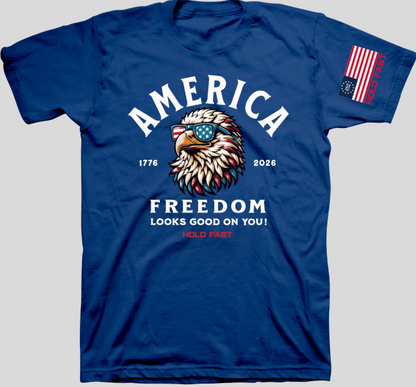 KHF5318 Kerusso Hold Fast American Eagle Short Sleeve T-Shirt Navy