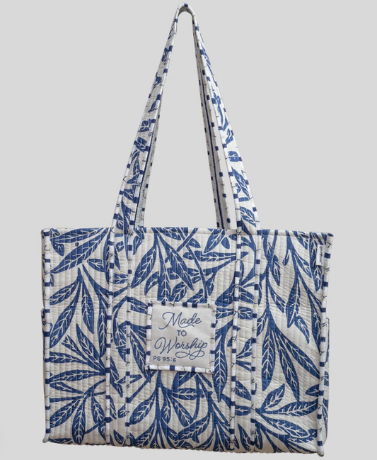 TOTE147 Kerusso Grace & Truth Tote Midnight Leaves