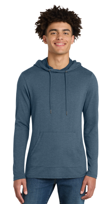 DT571 District Made Washed Indigo Hooded Long Sleeve Tee