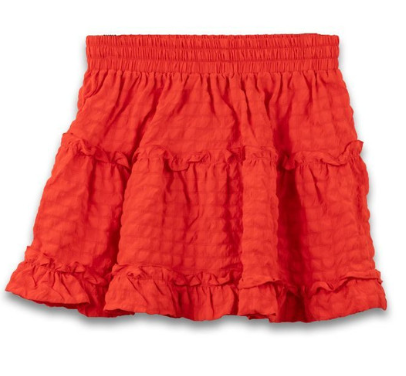 PP-0126-SKRT-TXT-RD Simply Southern Textured Ruffle Shirt Red