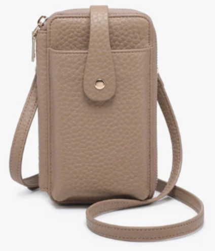 M2796-TP Jen & Co Isla Wallet/Card Holder Crossbody Taupe