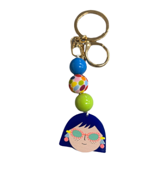 FK0669 Girl with Glasses Keychain
