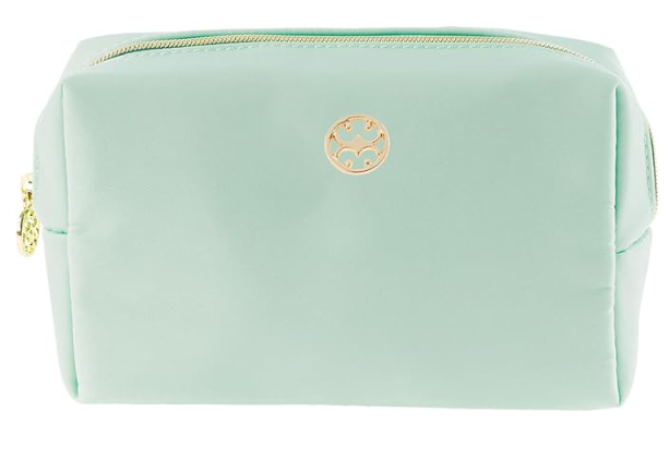 61580 Mary Square Happy Blooms Let's Face It Mint Mini Make Up Pouch 6 x 4