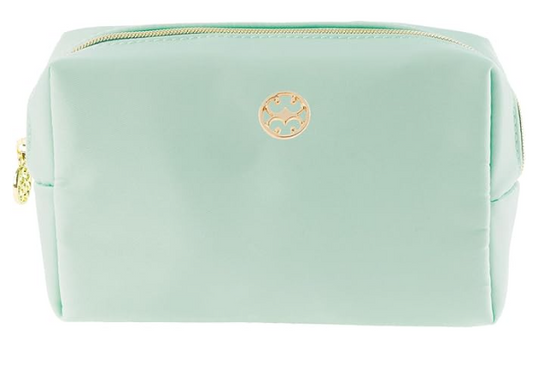 61580 Mary Square Happy Blooms Let's Face It Mint Mini Make Up Pouch 6 x 4