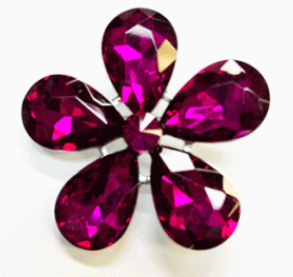 06689 Pink Stone Flower Brooch