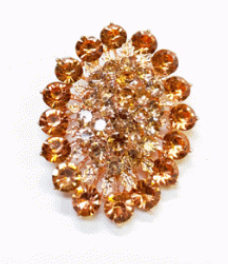 0640 Rose Gold Rose Stone Brooch