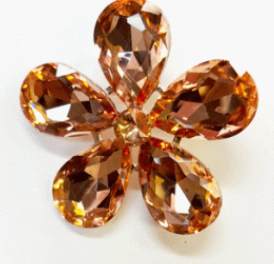 06689 Rose Gold Stone Flower Brooch